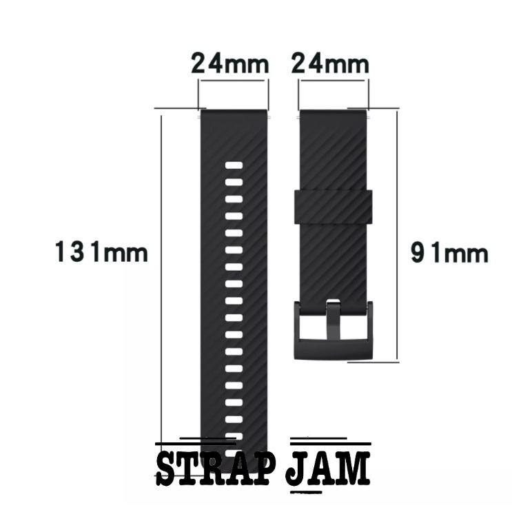 MS7 Tali Jam Olike Zeth W5 - Strap 24mm Rubber Silikon High Quality