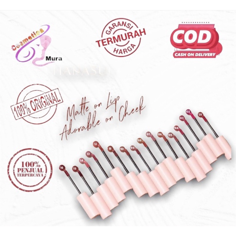 01 - 16 nomor - hanasui mattedorable lipcream ~ hanasui lipmatte | hanasui lipcream matte