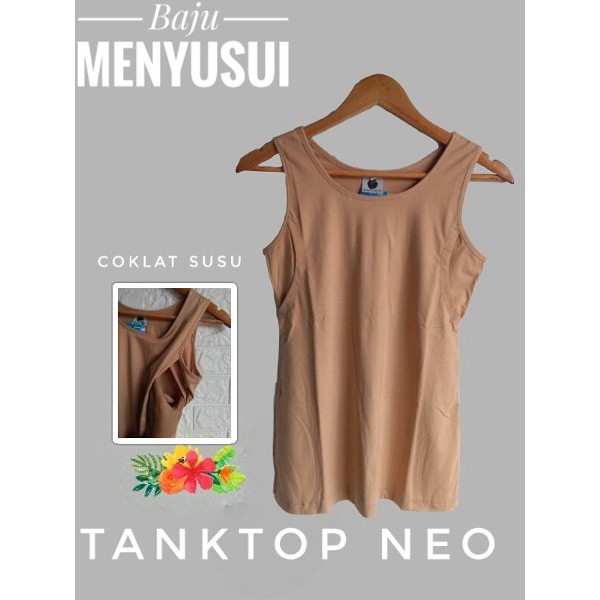 Pakaian Wanita Baju Menyusui Nursing Wear Tanktop Menyusui Neo Coklat susu Murah