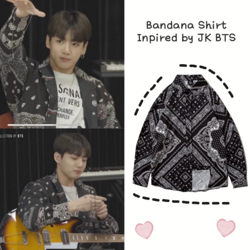 Kemeja Bandana Shirt | Inspired by Jungkook BTS [Free gift]