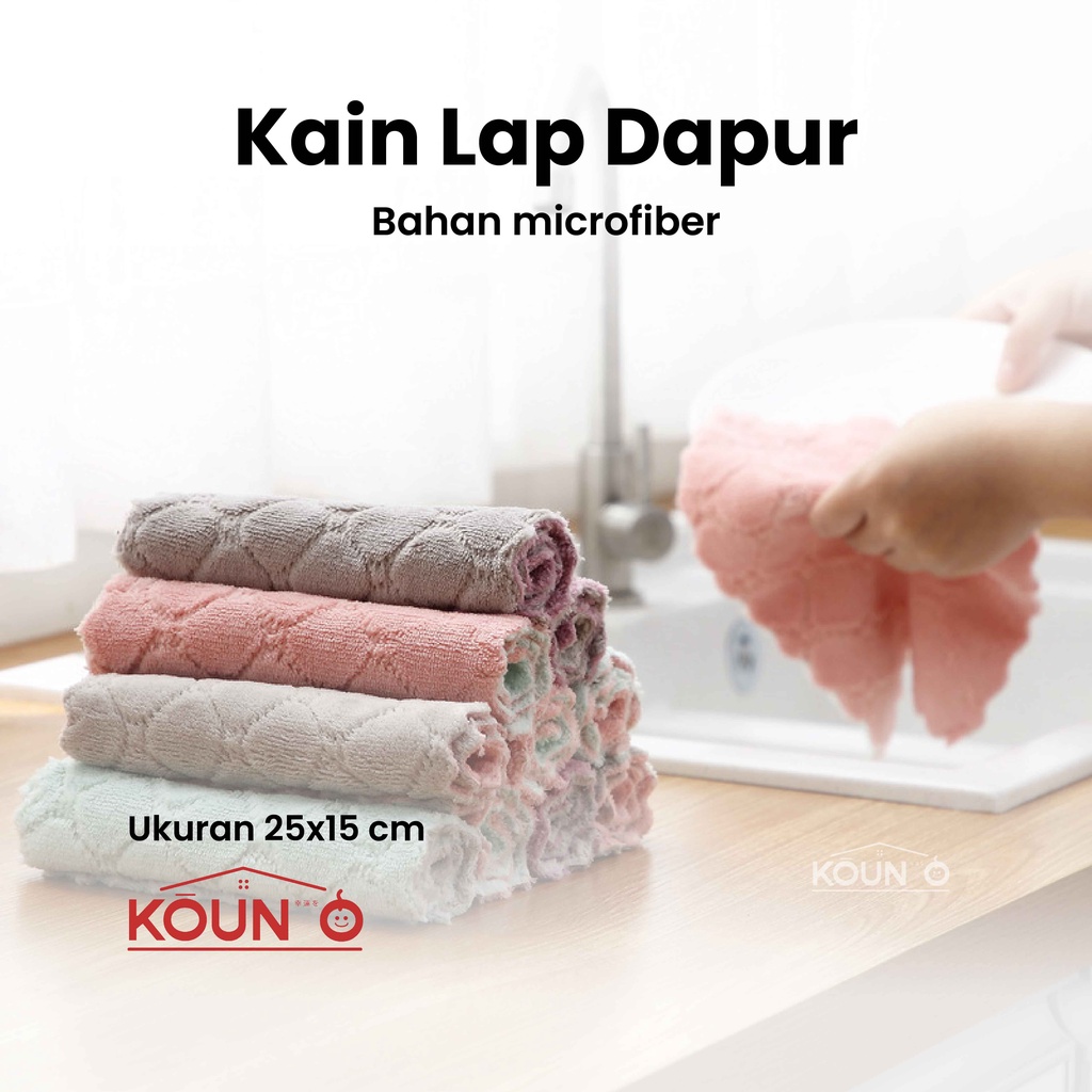 Kain Lap Microfiber Dapur Anti Minyak Lap Piring Kompor Serbet Dapur Serbaguna Lap Mikrofiber