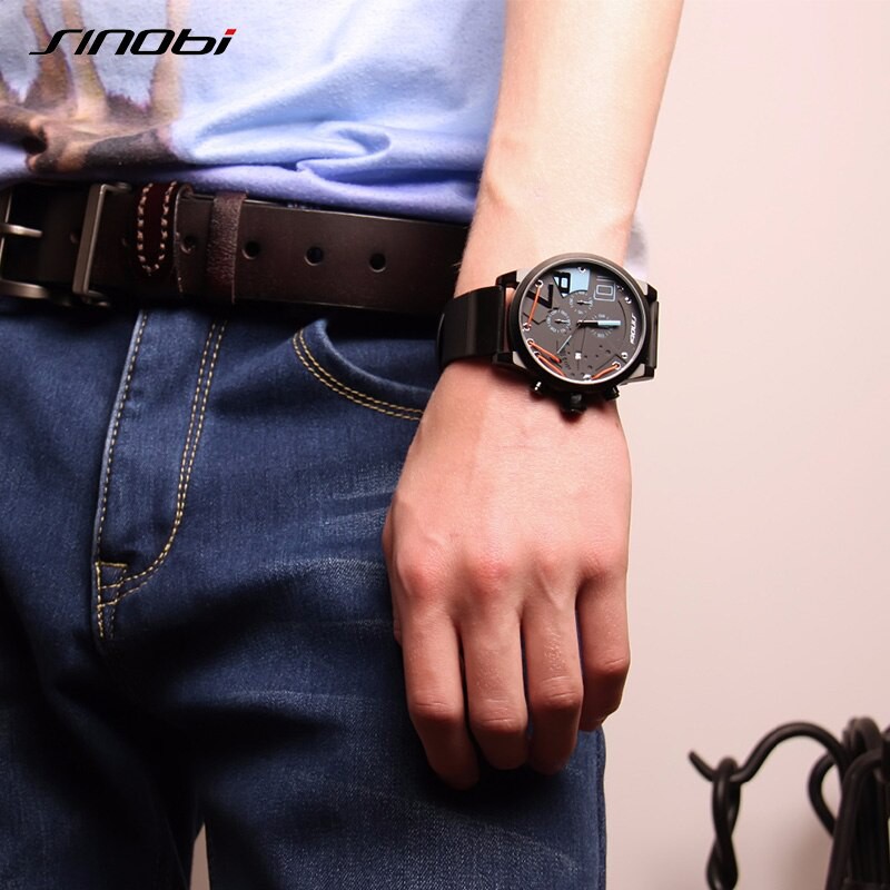 SINOBI 9728 Jam Tangan Pria Analog Chronograph Aktif WATCHKITE WKOS