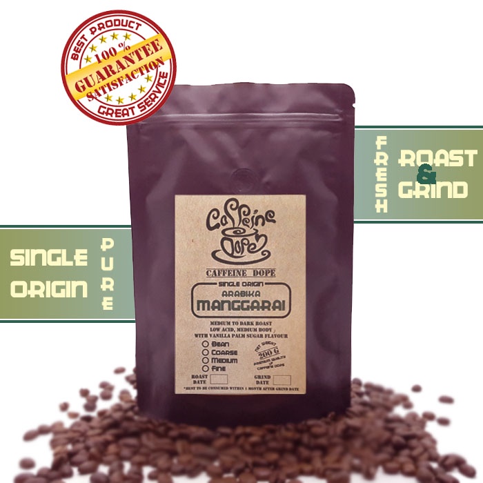 

Kopi Arabika Manggarai 200 Gr Single Origin - Bean/Biji & Ground/Bubuk