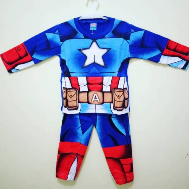 Kostum captain america/setelan captain america/kostum anak captain america/baju captain america
