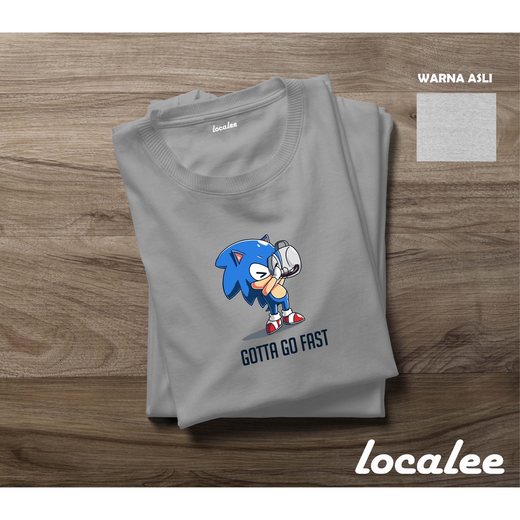 GOTTA GO FAST GREY MISTY TSHIRT-KAOS SONIC UNISEX-KAOS SABLON SONIC