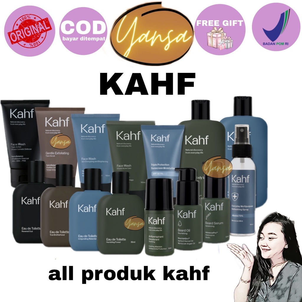 KAHF Skincare Cowok Halal face wash bodywash serum jengot