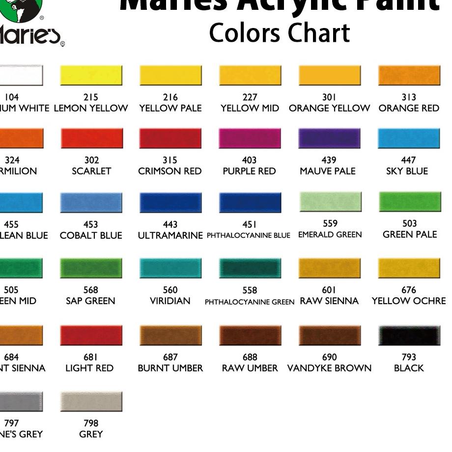

(PROMO CSE99) Maries Acrylic Colour 75ml / Cat Acrylic Maries 75 ml (kelompok warna 1) ✷