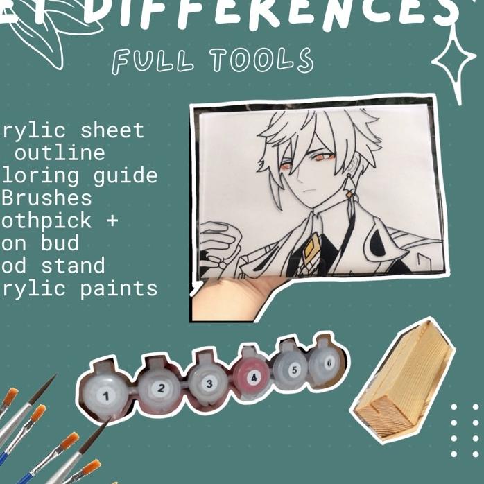 

ORD✦ [Genshin Impact] I Glass Painting Kit - DIY Acrylic Paint by Numbers Bagus Dipakai