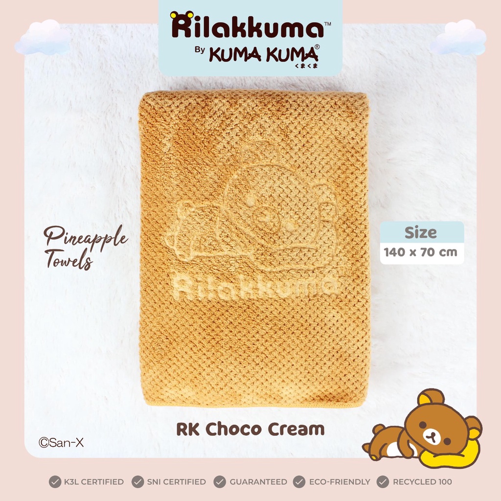 WARNA BARU HANDUK KUMA-KUMA PINNEAPPLE / PINEAPPLE HAPPY LIFE WITH RILAKKUMA BY KUMA KUMA PINNEAPLE TOWEL 140 X 70 CM