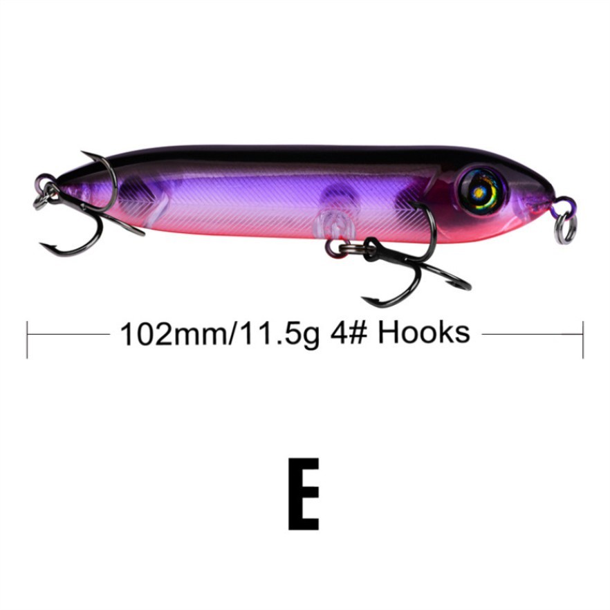 Shengyao 1Pcs Pencil Minnow Umpan Pancing 10.2cm 11.5g BKB Hook Swimbait Fishing Lure Ikan Bass Wobbler BKB Kail Mancing Bait