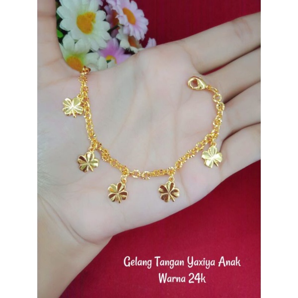 GELANG ANAK LAPIS EMAS/GELANG RANTAI ANAK/GELANG ANAK KUNING/GELANG ANAK RANTAI