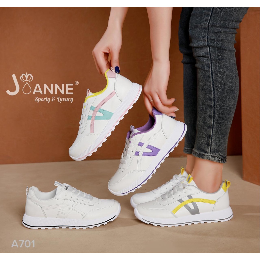 JOANNE Leather Sneakers Shoes #A701 ORIGINAL