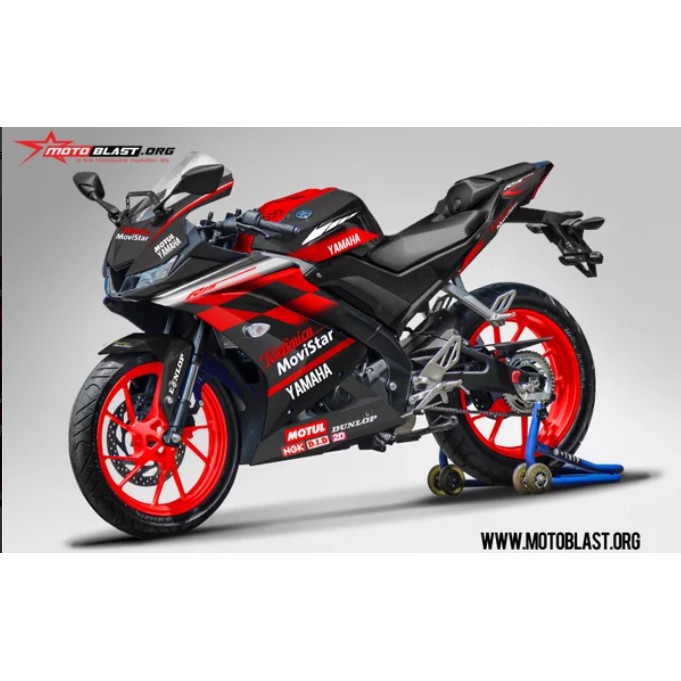 decal yamaha r15 v3 racing movistar black and red custom all color decal r15 full body
