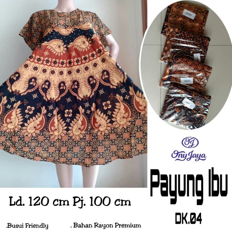 Daster Payung Ibu Pola Batik Lengan Pendek Bahan Rayon Adem Bagus Murah Shopee Indonesia