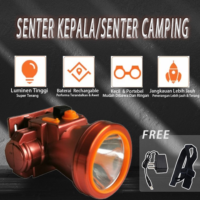 Senter Kepala / Senter Kepala Led Super Terang / Senter Kepala Led Super Terang Jarak Jauh / Senter Kepala Anti Air / Senter Kepala Mini / Senter Kepala 60 Watt LED Headlamp Super Terang Outdoor Anti Air Waterproof Zoom / Senter