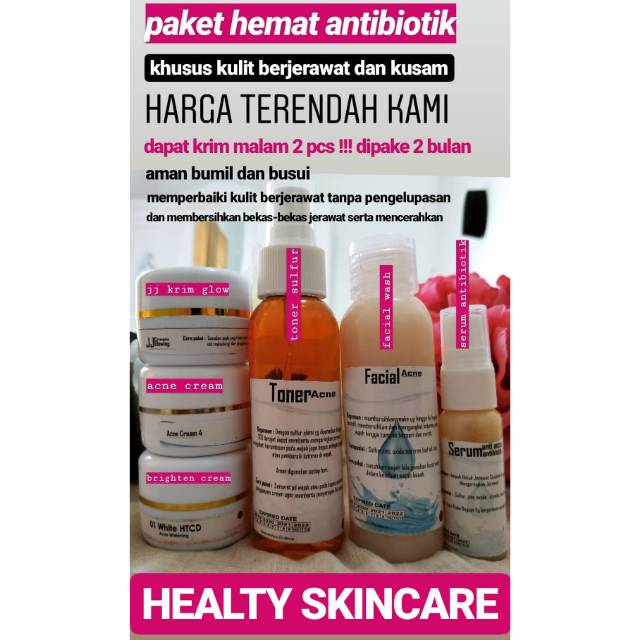 PAKET HEMAT ANTIBIOTIK. ampuh mengempiskan jerawat,membersihkan bekas-bekasnya sekaligus mencerahkan