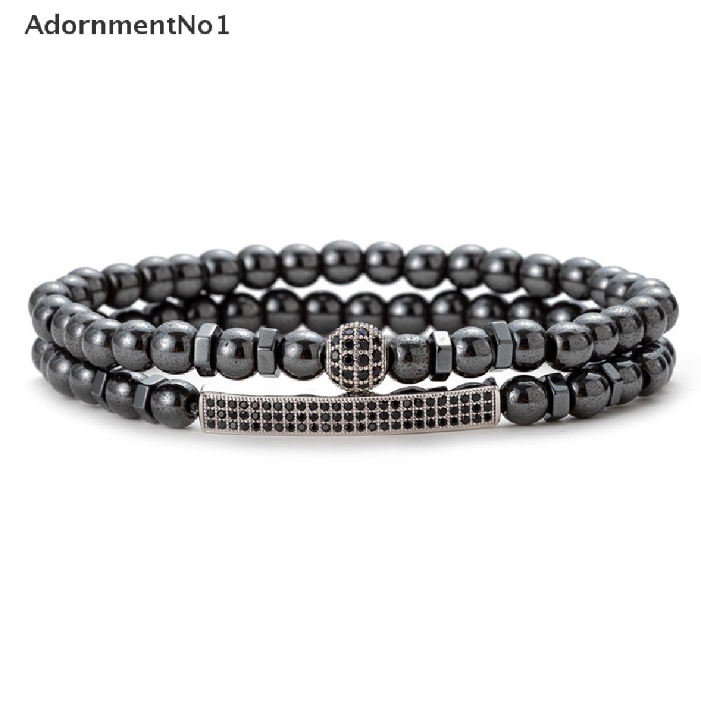 (AdornmentNo1) Gelang Kesehatan Manik Hematite Magnetik Untuk Pria