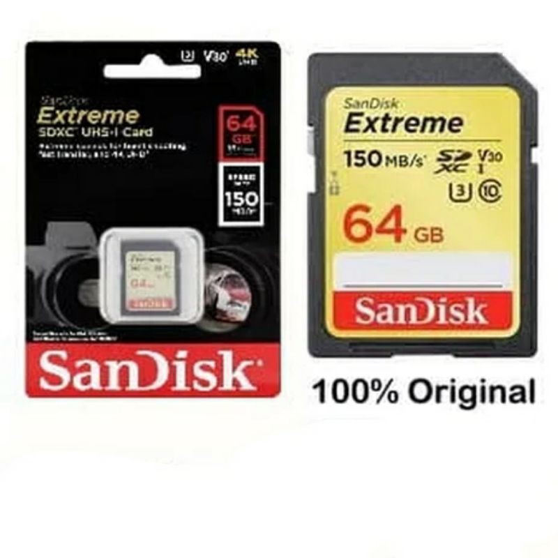 SDHC Sandisk Extreme 64GB Class 10 150 MBs