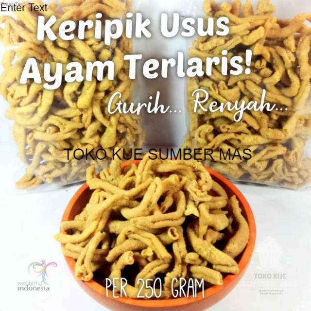 KERIPIK USUS 250gr / KRIPIK USUS AYAM / KERIPIK USUS KILOAN / KERIPIK USUS ASIN GURIH / PEDES DAUN JERUK