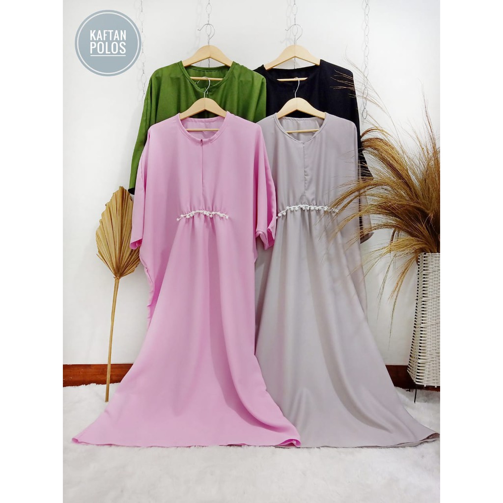 KAFTAN POLOS PUSATGROSIR_SOLO/ KAFTAN MOSSCREPE HITS SELEBGRAM