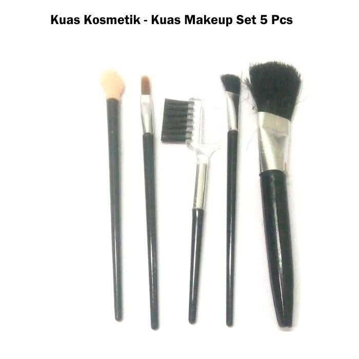 Kuas Kosmetik Set Isi 5 Model Kuas Kuas Make Up Set. kuas kosmetik set 5 pcs.kuas makeup set 5pcs