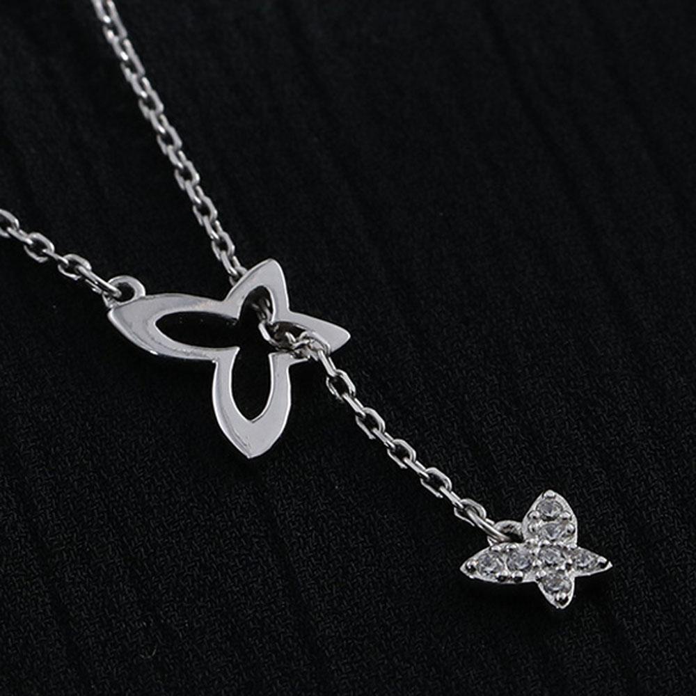 Kalung Choker Rantai Klavikula Desain Kupu-Kupu Bahan Alloy Zircon Warna-Warni Untuk Wanita