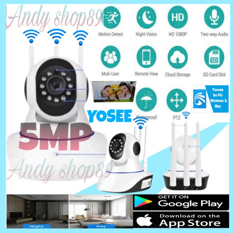 NEW cctv ip cam 8mp  YOSEE wifi full hd 1080p 3 antena wireless terbaru