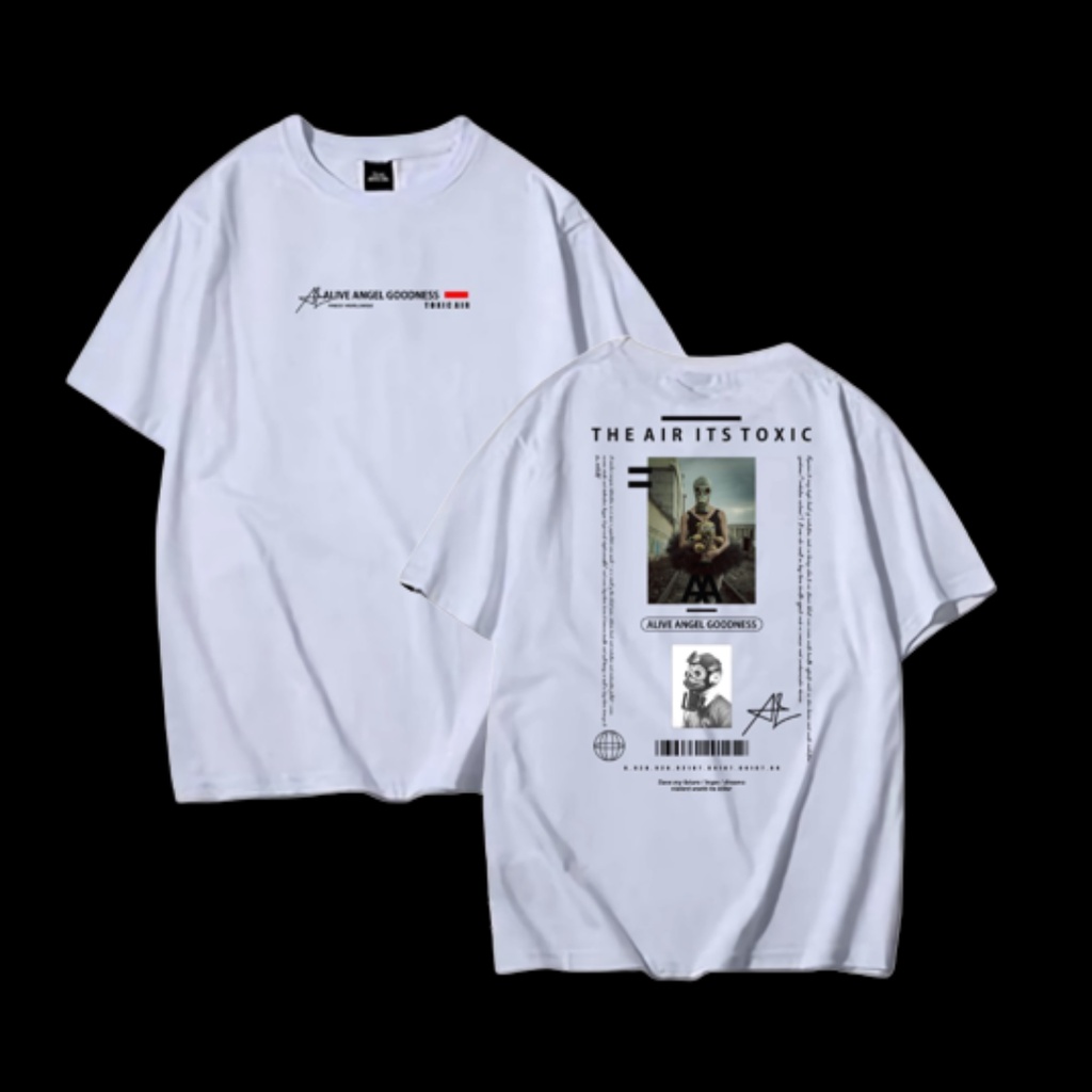 TSHIRT WKND / BAJU / KAOS DISTRO PUTIH ALIVE ANGEL TOXIC MEDICINE PRIA WANITA / PAKAIAN PRIA / KAOS 