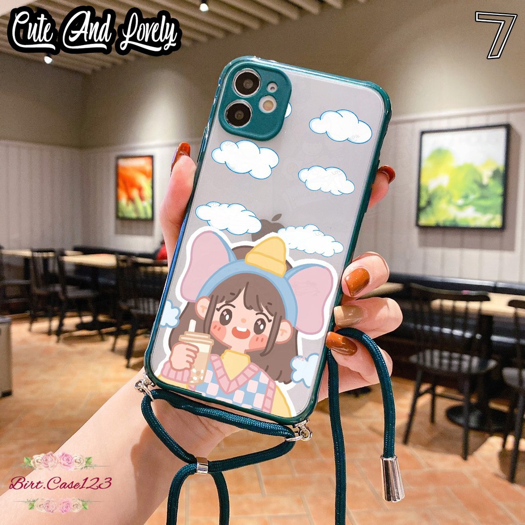 Softcase Slingcase Lanyard Choice CUTE AND LOVELY Vivo V9 V11 V11i V15 V17 V20 S1 Pro Se BC4015