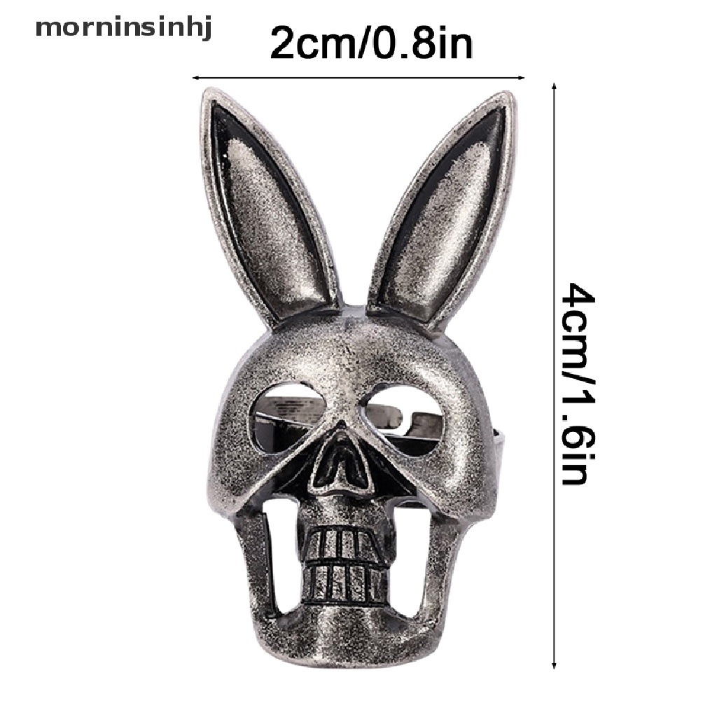 Mor Cincin Gothic Punk Adjustable Desain Kelincikupukuputengkorak Untuk Wanita