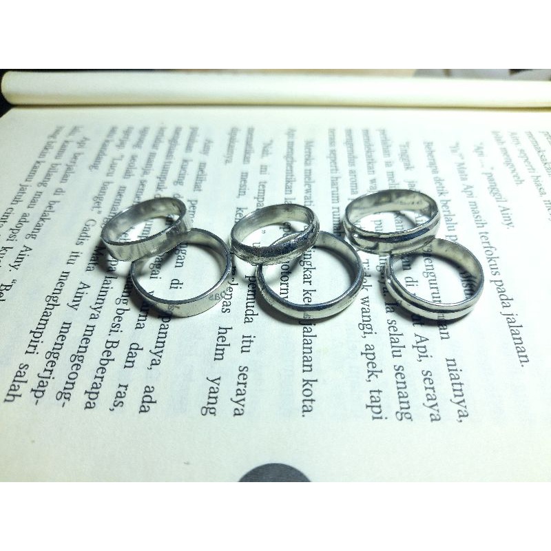 Cincin polos Besi putih 3 model