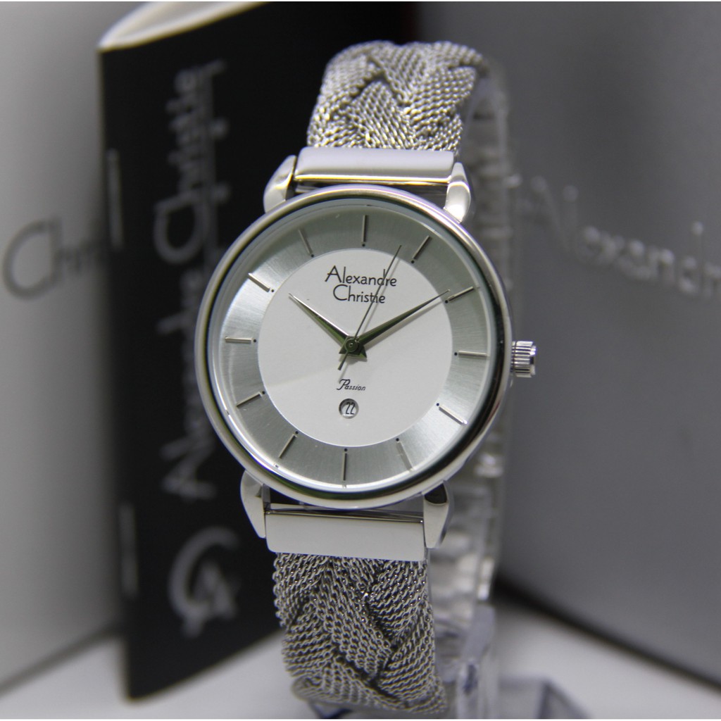 ALEXANDRE CHRISTIE 2857 SILVER WANITA ORIGINAL AC2857 AC 2857 JAM TANGAN CEWEK ARLOJI CEWEK