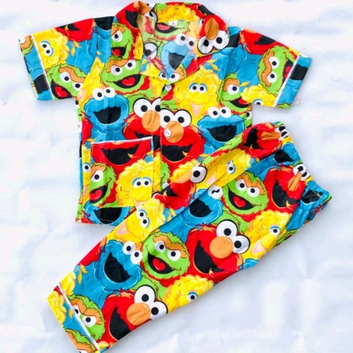 PIYAMA ANAK ELMO 1-11 TAHUN/BAJU TIDUR ANAK MOTIF ELMO