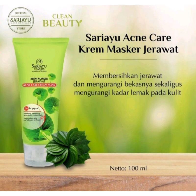 SARIAYU KREM MASKER JERAWAT AMPUH! Sari ayu acne care cream mask Dengan Pegagan Skincare BPOM aman