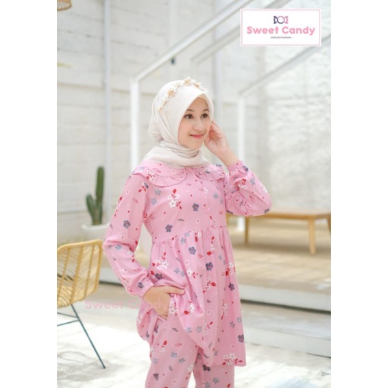 Afsheenastore Tunik Fuji Set By Sweet Candy / Setelan Teen 10-14T