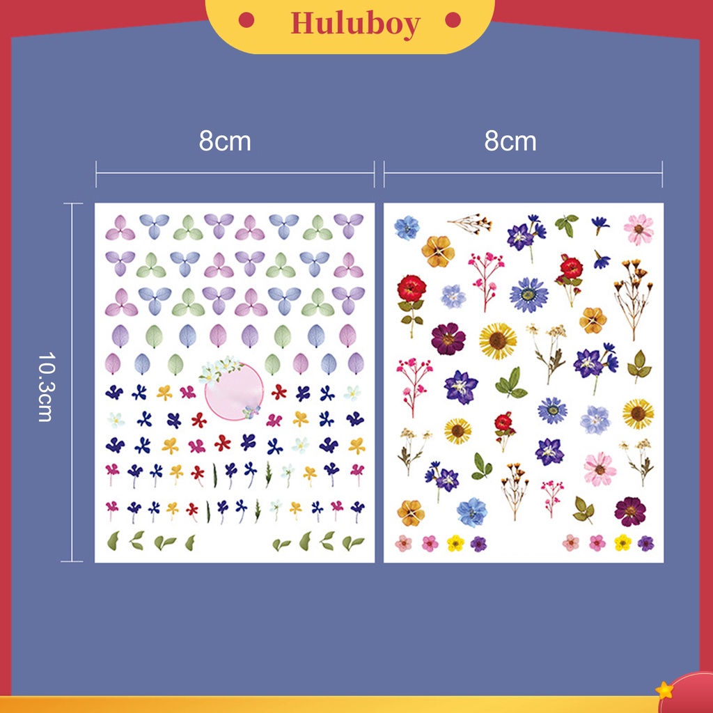 Huluboy Huluboy♡ Stiker Kuku 3D Motif Bunga Warna-Warni Untuk Manicure