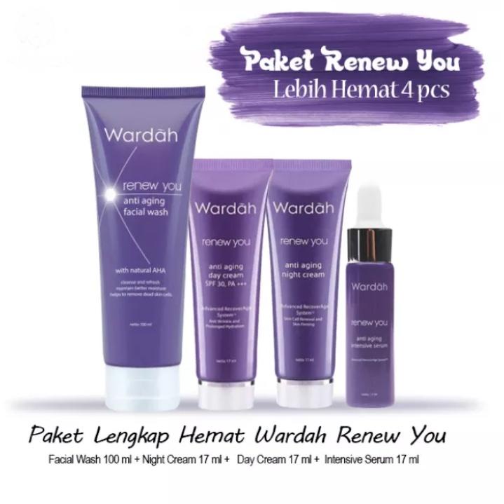 rvdr PAKET LENGKAP WARDAH RENEW YOU ANTI AGING 4 IN 1[UK KECIL] d43♔