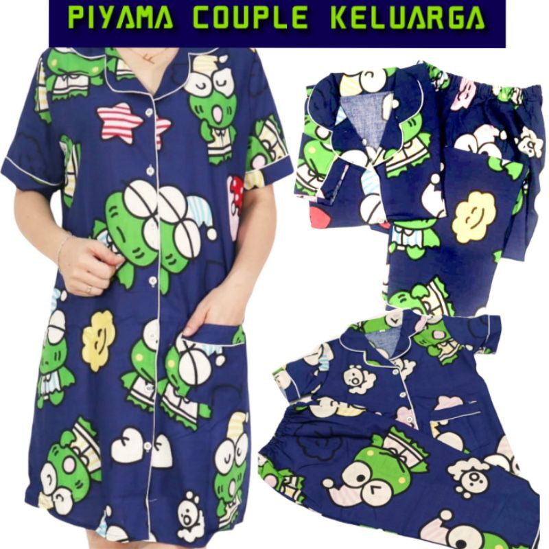 BAJU TIDUR COUPLE IBU DAN ANAK MOTIF KARAKTER KATAK WAWA NEVI