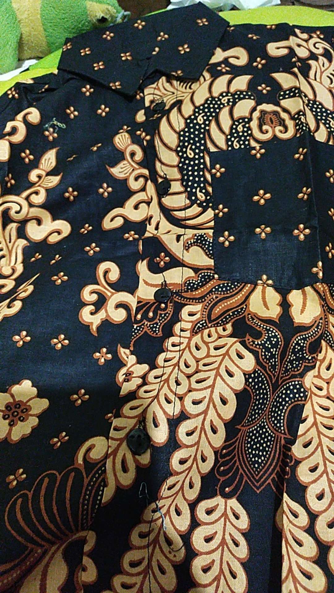 Batik Couple Keluarga Sania Ruffle Terbaru Motif Gurita Kuning Eklusiv Bisa Pisah