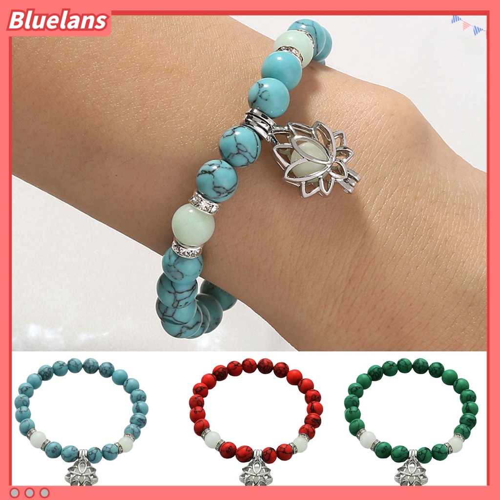 Gelang Manik-Manik Turquoise Imitasi Luminous Elastis Untuk Wanita