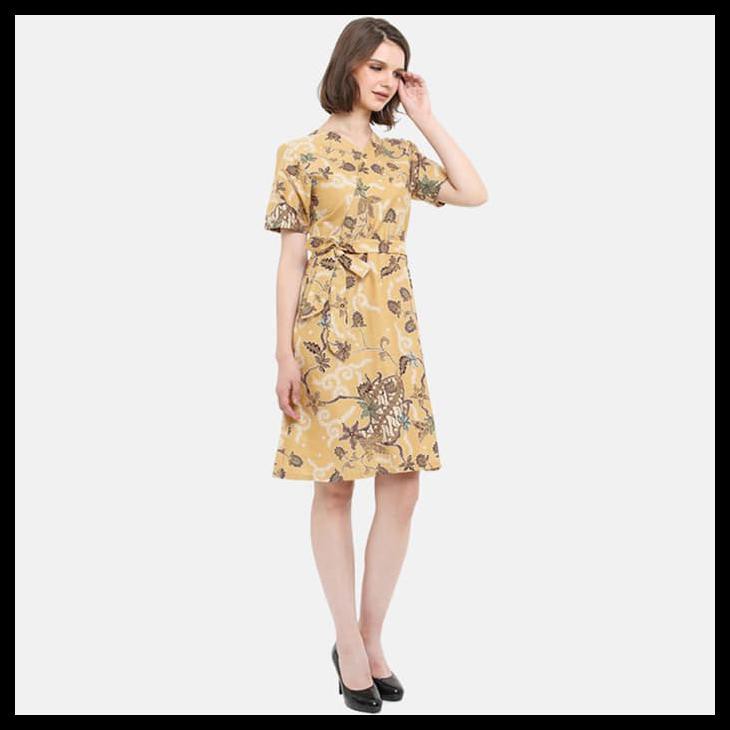 Anakara Dress Batik Wanita- Kimo Dress Amarilla- Kuning - Kuning, M
