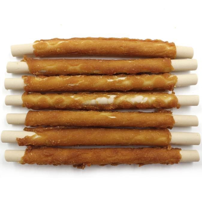 Pet Snack Anjing Kucing Makanan Rawhide dengan Daging 1 pak 100 gram