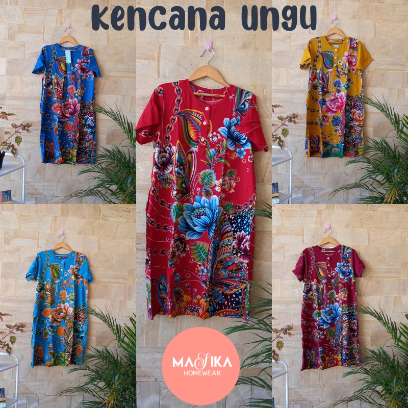 Daster Kencana Ungu Label Biru | Daster Busui | Homedress Kencana Ungu Solo | Daster Premium
