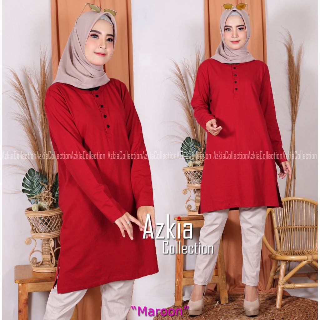 TUNIK KAOS WANITA MODEL KANCING DEPAN