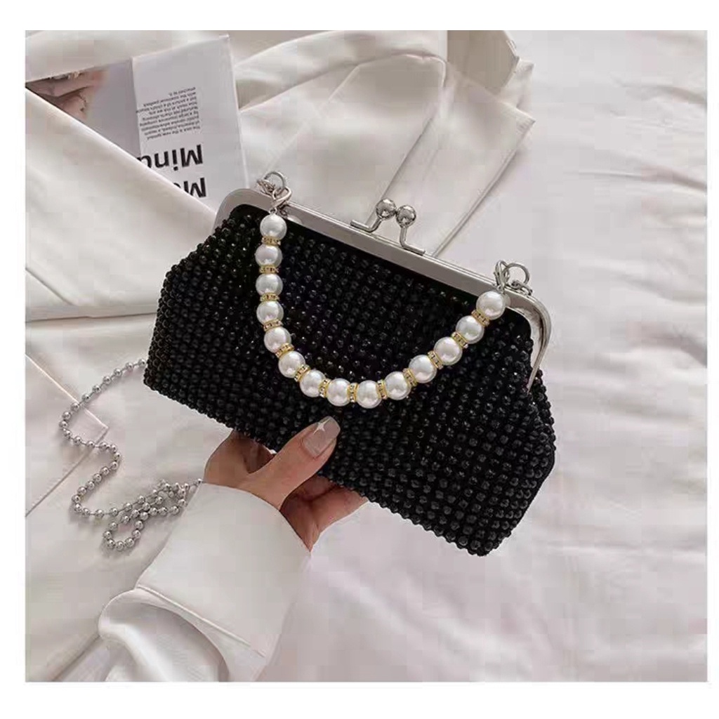 BQ 3550 RISCE TAS SELEMPANG PESTA BLING-BLING IMPORT WANITA CEWEK PEREMPUAN JAKARTA BATAM EL 4168 CR 7657 LT 2127