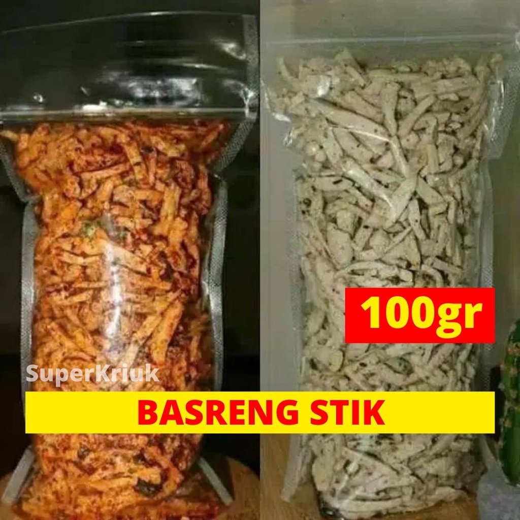 

Basreng Stik Bakso Goreng Original Balado CabaiHijau Kemasan 100gr