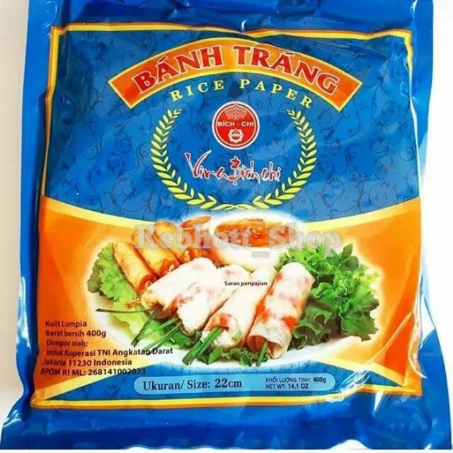 

kulit lumpia vietnam rice paper roll bahn trang 22 cm 400 gr