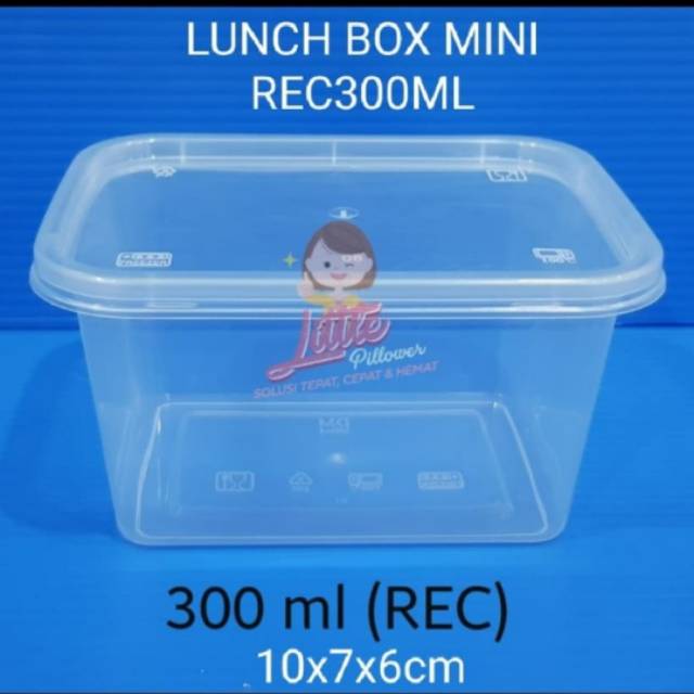 (ISI 25pcs - REC 300)Lunch Box Mini Rec 300ml - Thinwall Kotak Makan Mini