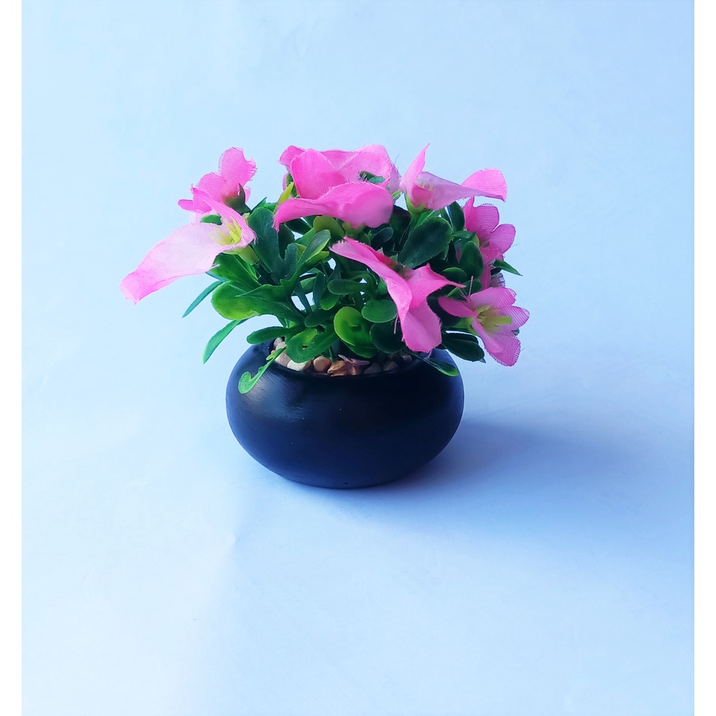 Jual [BLACK] Artificial Bonsai Flowers Ceramic Potted Artifisial Bunga