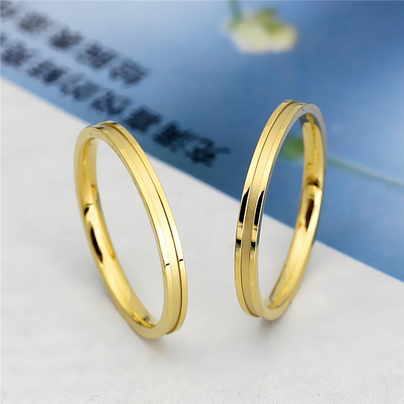 Cincin Titanium Mini Korea Wanita CK090 warna bisa untuk cincin kawin nikah fashion simple